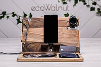 Органайзер офисный на рабочий стол из дерева + гравировка Гравировка + подарочная упаковка + открытка, Samsung watch