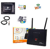 Стационарный 4g wifi роутер с картой OLAX AX9 + Антенна для 3g 4g модема 18дБ Комплект для интернета