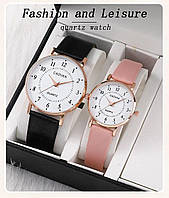 Модный набор для влюбленных 2 в 1: роскошные мужские и женские часы, Black Pink