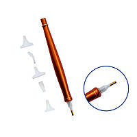 Стилус для алмазної мозаїки вишивки з 5 насадками мідний STYL102