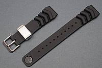 Seiko Каучуковый ремешок для часов Diver 18 20 22 мм Резиновый браслет на часы, силиконовый. Чёрный