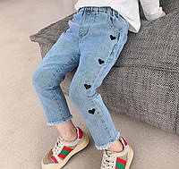 Удобные джинсы на девочку рр 90-130 Джинсы стильные для детей Красивые джинсы