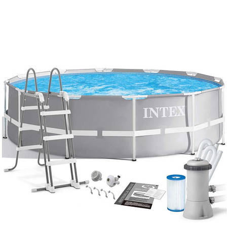 Каркасний басейн Intex 26716 (366x99 см) Картріджний фільтр-насос 2 006 л/год, драбина, фото 2