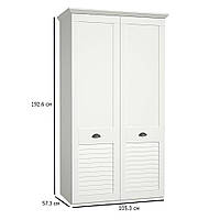 Шкаф распашной двухдверный Marida 105.3 см белый матовый в комнату подростка