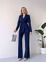 Жіночий брючний костюм-двійка піджак і брюки прямого крою, фото 6