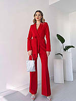 Жіночий брючний костюм-двійка піджак і брюки прямого крою, фото 5
