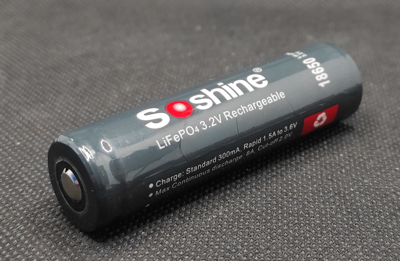 Аккумулятор Soshine 18650 3,2V 1800mAh Li-Fe с защитой (1шт.), фото 1