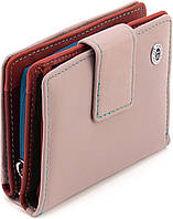 Маленький женский кожаный кошелёк светло розового цвета на магнитной фиксации ST Leather