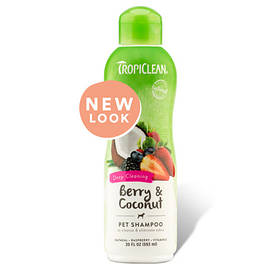 Tropiclean BERRY & COCONUT (ЯГОДИ І КОКОС) очищаючий шампунь для собак і котів 355мл