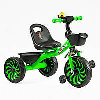 Трехколесный велосипед с педалями Best Trike SL-12960 колеса ЕВА, две корзинки, звоночек на руле / зеленый