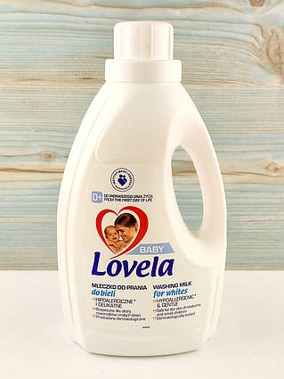 Гіпоалергенне молочко для прання білого дитячого одягу Lovela 1,45 л Польща