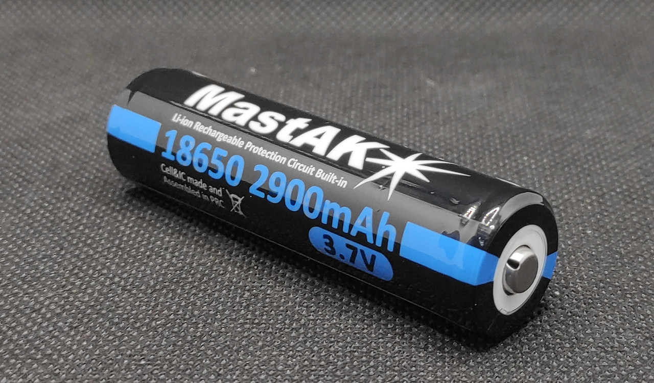 Аккумулятор Li-ion MastAK 18650 3.6v 2900mAh с защитой (1шт), фото 1