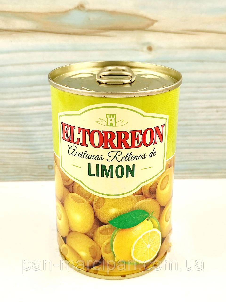 Оливки зелені фаршировані лимоном El Torreon 300g/130g (Іспанія), фото 1