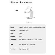 Металева підставка для телефона з регулюванням висоти Baseus Desktop Biaxial Foldable Metal Stand (сірий), фото 9