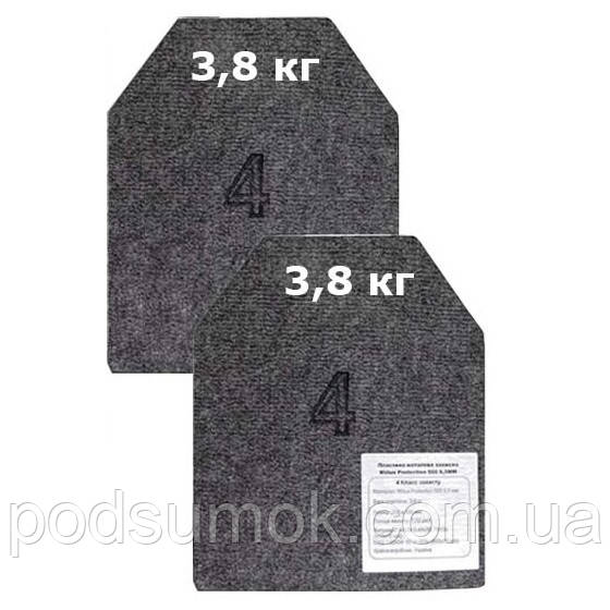 Бронеплити стальні 4 клас захисту 2ARMOR ДСТУ 8782:2018 Комплект 2шт плита для плитоноски з антирикошетом, фото 1