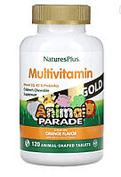 Animal Parade Gold, мультивитамины для детей, со вкусом апельсина, без сахара, 120 таблеток в форме животных