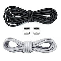 Еластичні шнурки для взуття з металевими капсульними пряжками