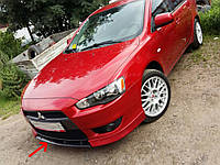 Перемычка между клыками Mitsubishi Lancer 10, X (стеклопластик, под покраску)