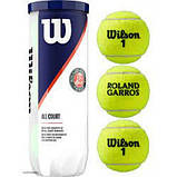 М'ячі тенісні Wilson Roland Garros ALL СT 3 BALL WRT126400 (3 шт.), фото 3