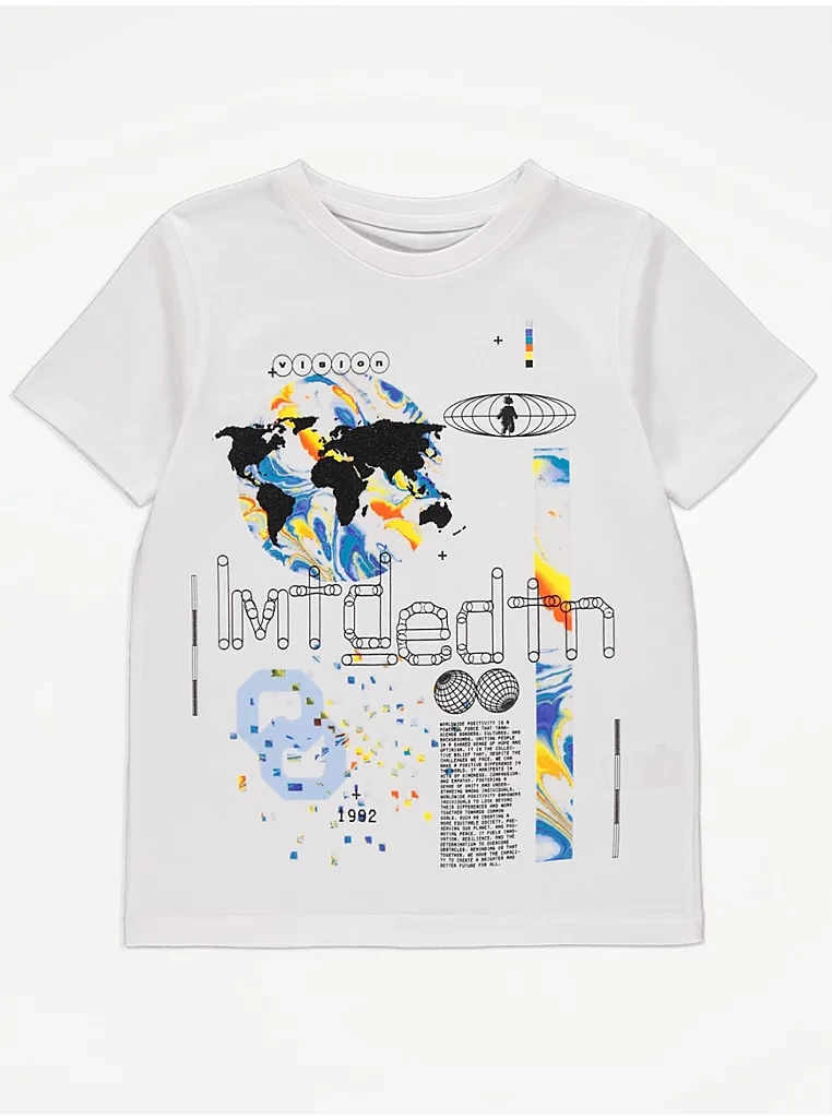 Футболка біла з малюнком Lmtd Edtn George 128, 140см, фото 1