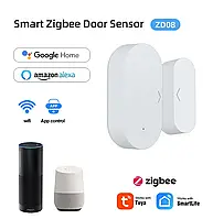 Tuya Zigbee Датчик відкриття дверей вікна, бездротовий датчик розумного будинку ZD08 Tuya Smart Life з захистом