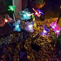 Светильник на солнечной батарее для сада Бабочка на 10 лампочек цвет Мультиколор