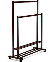 Вішалка підлогова для одягу Спліт подвійна горіх ТМ Мікс Меблі