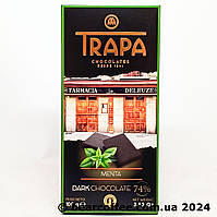 Шоколад черный с мятой Trapa Dark Chocolate 74% Menta, 100 г