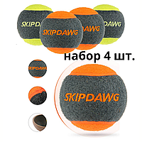 Игрушка для Собак Мячик Теннисный Резиновый с Пищалкой SKIPDAWG 6,4 см набор из 4 штук