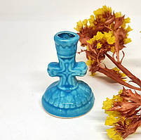 Підсвічник керамічний блакитний, висота 5 см
