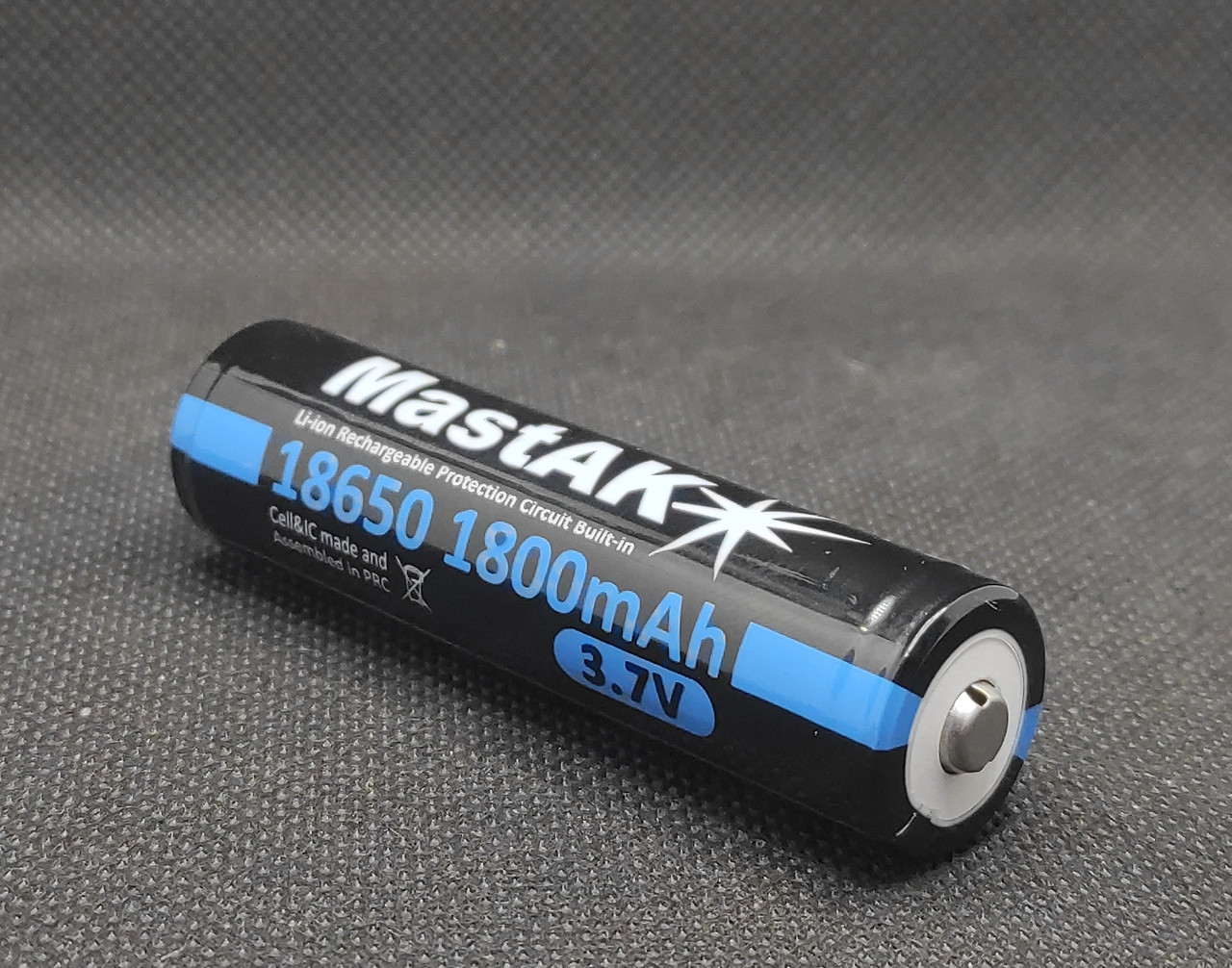 Аккумулятор Li-ion MastAK 18650 3.6v 1800mAh с защитой (1шт.), фото 1