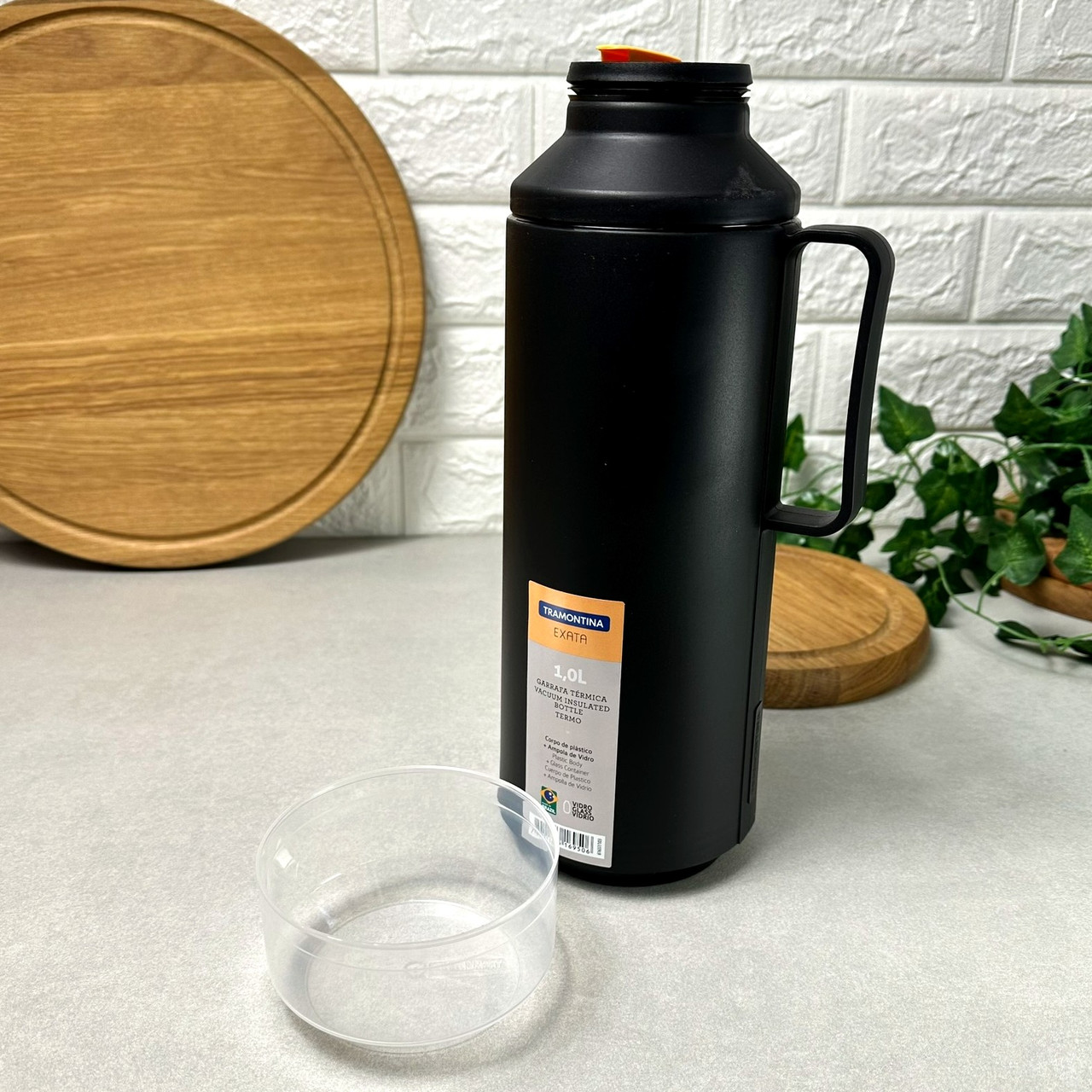 Термос Tramontina Exata 1 л Чорний, фото 1