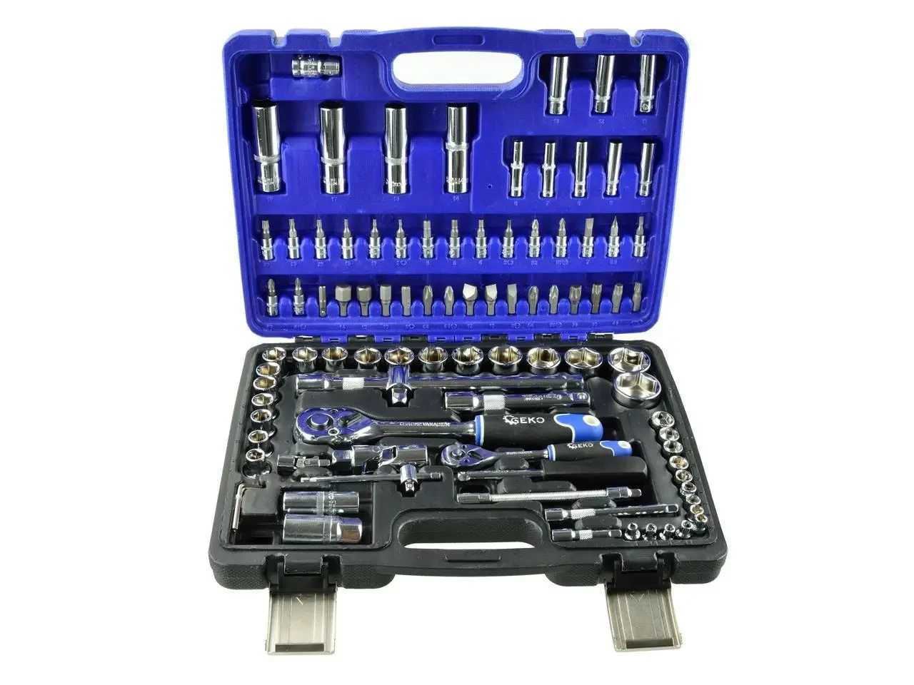 Профессиональный универсальный набор инструментов ключей головок и бит 94 шт CRV GEKO G10100 для авто - фото 2 - id-p2096841554