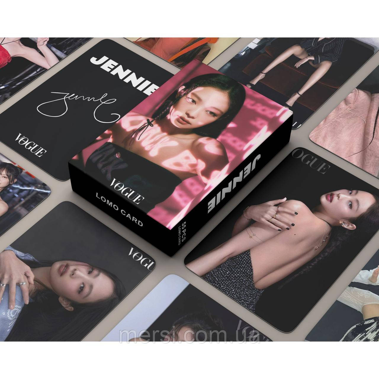 Карточки blackpink K-POP lomo кейпоп карти к поп блек пінк блэкпінк - Jennie Vogue -  55 шт