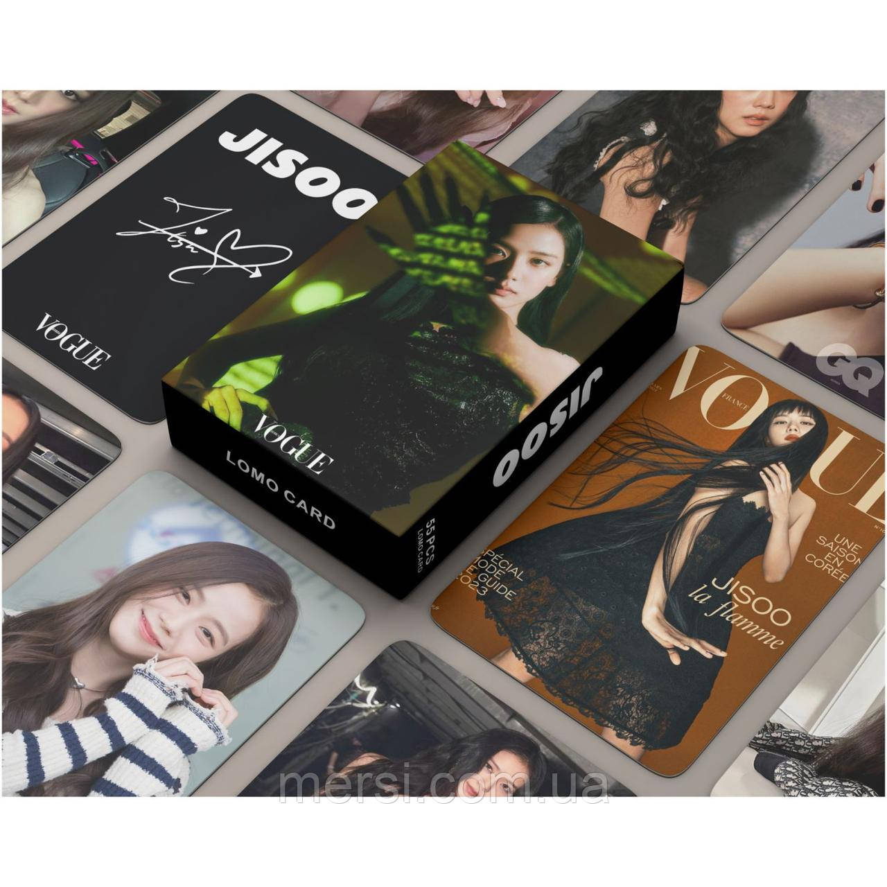 Карточки blackpink K-POP lomo кейпоп карти к поп блек пінк блэкпінк - Jisoo Vogue -  55 шт