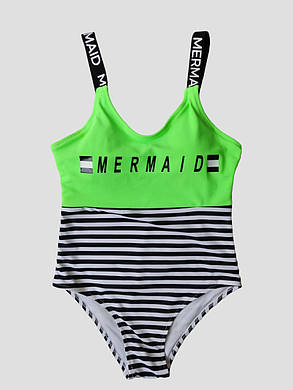 Дитячий і підлітковий здільний купальник Fuba 7742 зелений 34 36 38 40 42 розмір, фото 1