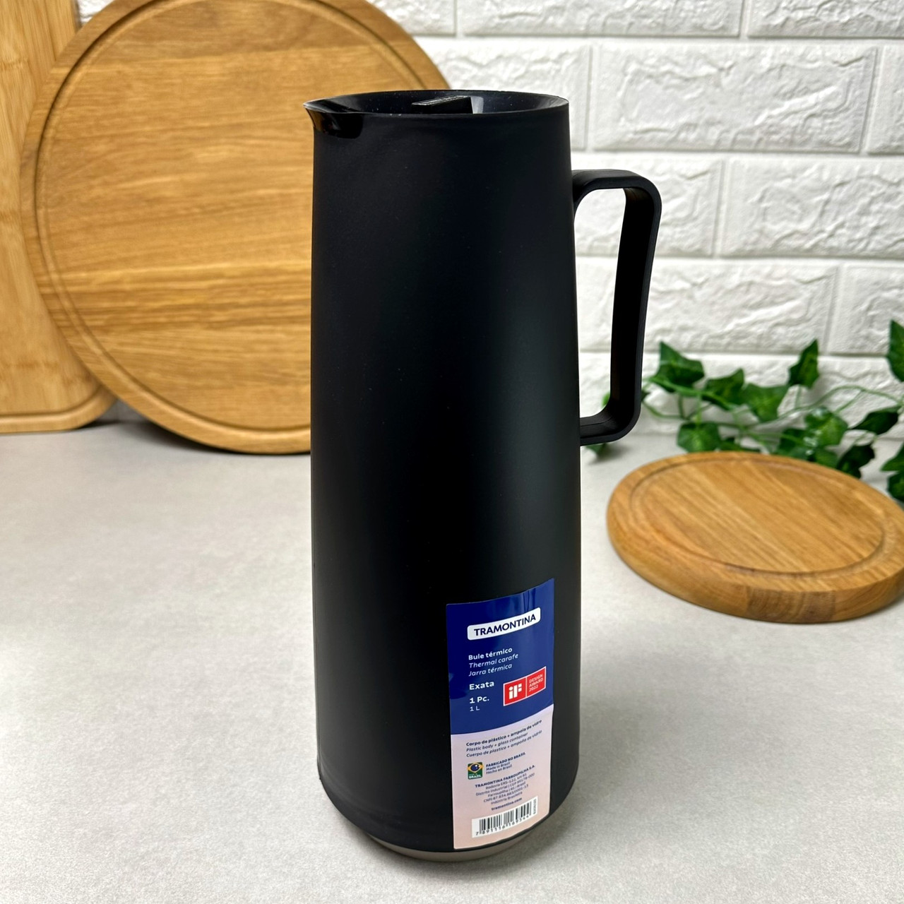 Чайник-термос Tramontina Exata 1 л Чорний