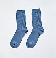 Женские высокие хлопковые носки Корона, размер 36-41 Синий