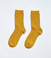 Женские высокие хлопковые носки Корона, размер 36-41, Горчица