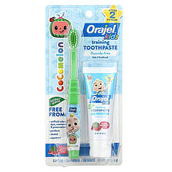 Дитяча зубна паста Orajel Kids Cocomelon Training Toothpaste with Toothbrush Fluoride-Free 0-3 Years 28.3 g (Watermelon)