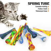 Стрибучі сітчасті трубочки для котів / Стрибучі різнокольорові іграшки для кошеняти / Іграшки для кішки набір