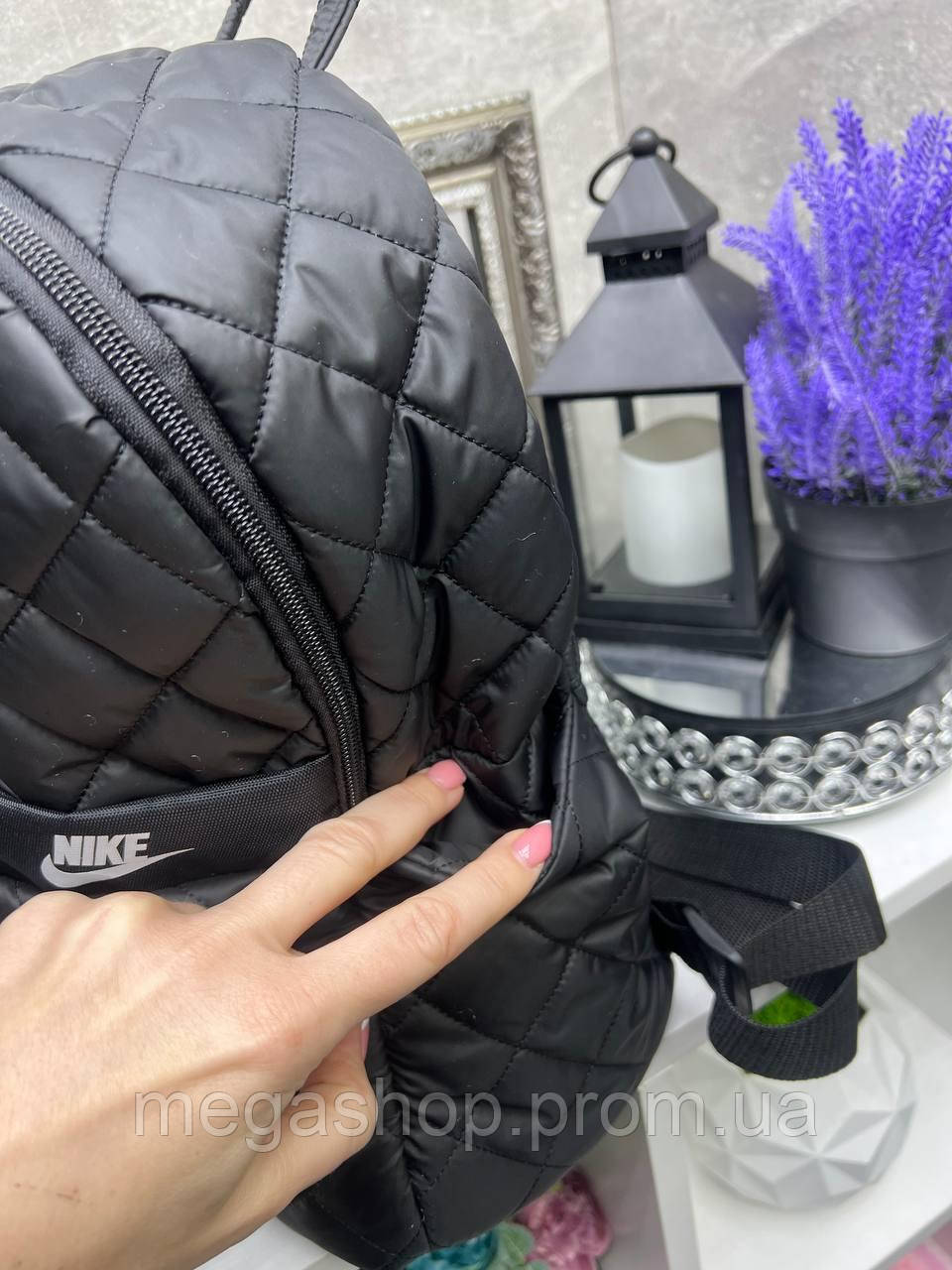 Чорний - стьобаний молодіжний спортивний рюкзак на блискавці - плащівка (5133) - фото 8 - id-p2096856544