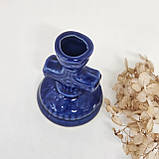 Підсвічник синій у формі хреста з кераміки, отвір 12 мм, фото 2