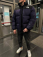 Пуховка The North Face 700 зимняя унисекс (фиолетовая) теплая стильная стеганая куртка без капюшона EVLn3