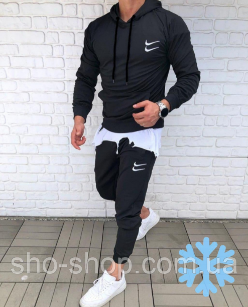 Чоловічий спортивний костюм ФЛІС Костюм Duble Nike Чоловічий флісовий костюм, фото 1