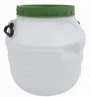 Бочка пластиковая пищевая белая бидон 48 л широкая горловина для молока и воды.