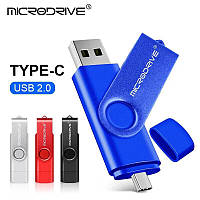 USB Флешка 2в1 128ГБ Type-C/USB для телефону, комп'ютера OTG Microdrive 128GB