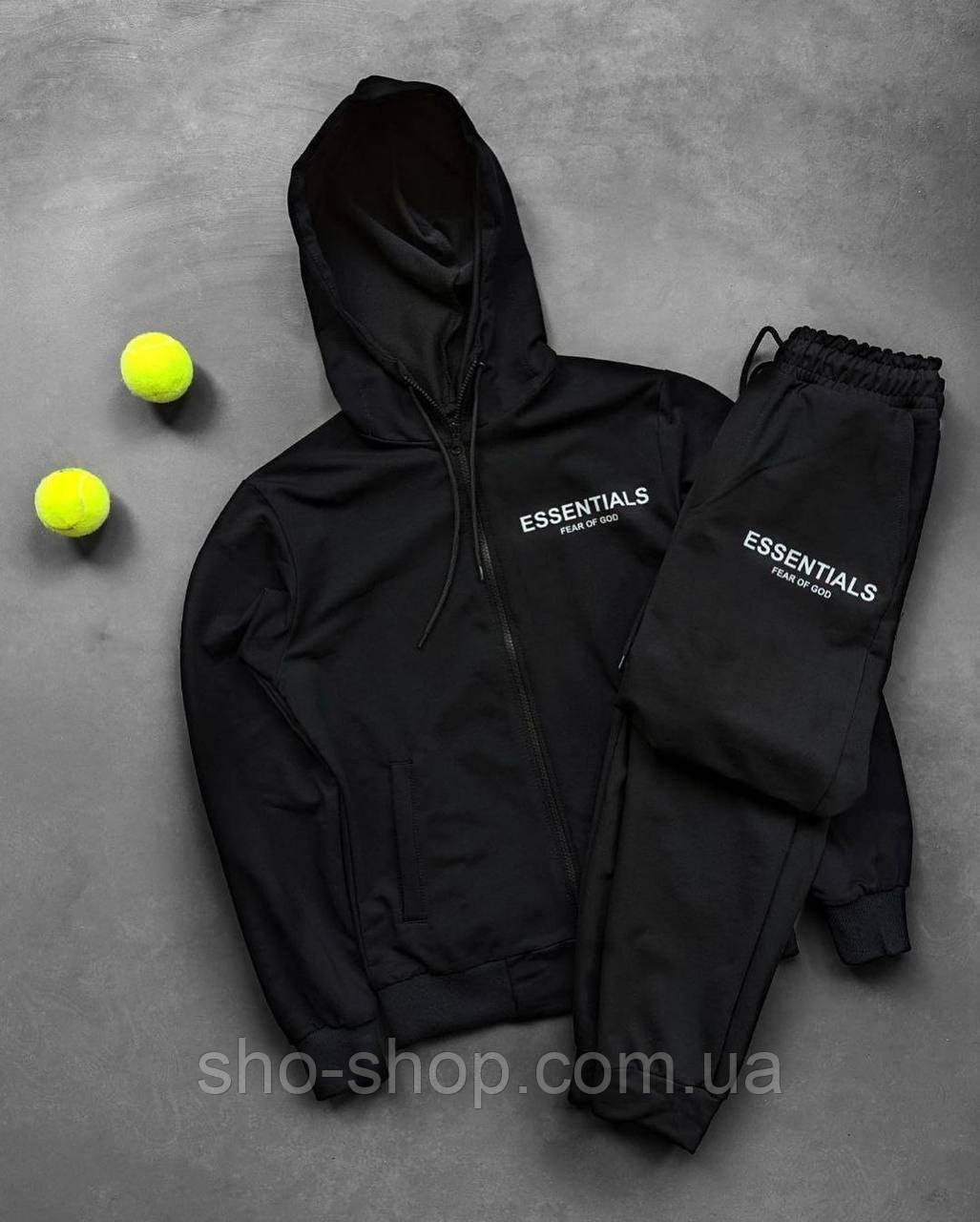 Чоловічий спортивний костюм Фліс костюм змійка Essentials Чоловічий флісовий костюм, фото 1