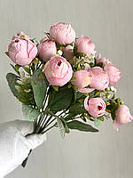 Штучні раннкулюси. Декоративний букет ранункулюсів з добавками ( рожевий, 30 см)