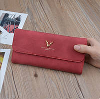 Жіночий гаманець портмоне класичний яскравий Червоний Shopen